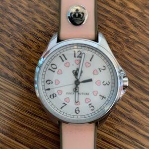 Juicy Couture pink rubber band watch